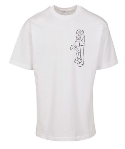 T-shirt oversize z haftem postaci