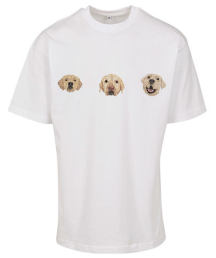 T-shirt oversize z haftem Twojego zwierzaka