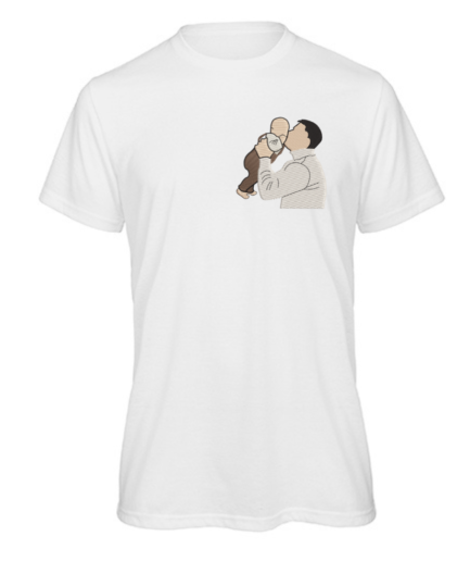 T-shirt z haftem postaci